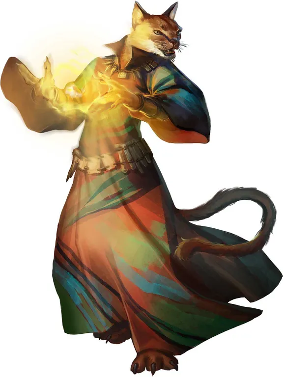 A catfolk Cascade Bearer of the Magaambya
