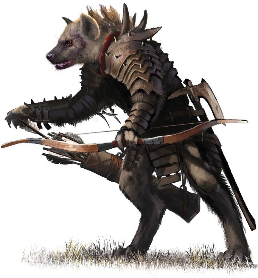 A kholo hunter wields a bow and a quiver of arrows